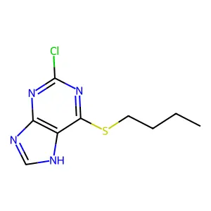 6-butylsulfanyl-2-chloro-7H-purine structure