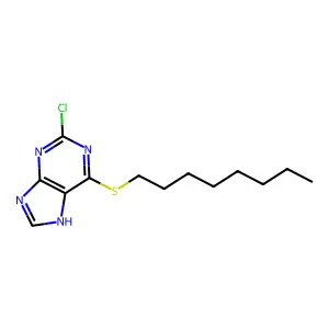 2-chloro-6-octylsulfanyl-7H-purine structure