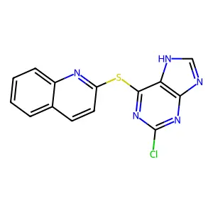 2-[(2-chloro-7H-purin-6-yl)sulfanyl]quinoline structure