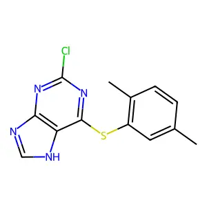 2-chloro-6-(2,5-dimethylphenyl)sulfanyl-7H-purine structure