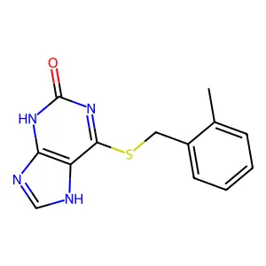 6-(o-tolylmethylsulfanyl)-9H-purin-2-ol structure