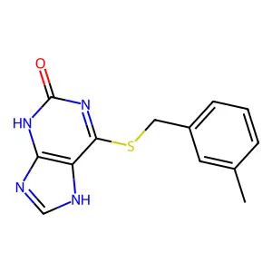 6-(m-tolylmethylsulfanyl)-9H-purin-2-ol structure