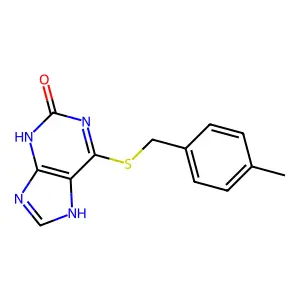6-(p-tolylmethylsulfanyl)-9H-purin-2-ol structure