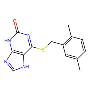 6-[(2,5-dimethylphenyl)methylsulfanyl]-9H-purin-2-ol structure
