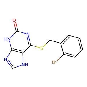 6-[(2-bromophenyl)methylsulfanyl]-9H-purin-2-ol structure