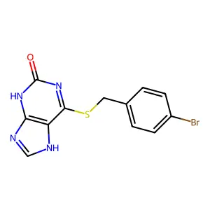 6-[(4-bromophenyl)methylsulfanyl]-9H-purin-2-ol structure