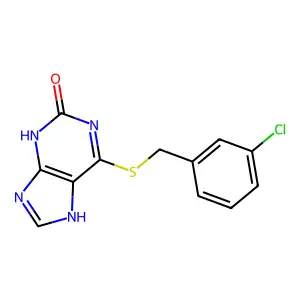 6-[(3-chlorophenyl)methylsulfanyl]-9H-purin-2-ol structure