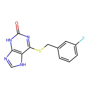 6-[(3-fluorophenyl)methylsulfanyl]-9H-purin-2-ol structure