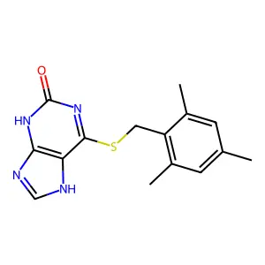 6-[(2,4,6-trimethylphenyl)methylsulfanyl]-9H-purin-2-ol structure