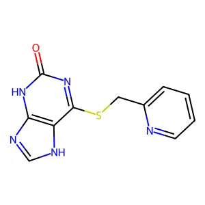 6-(2-pyridylmethylsulfanyl)-9H-purin-2-ol structure