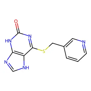 6-(3-pyridylmethylsulfanyl)-9H-purin-2-ol structure