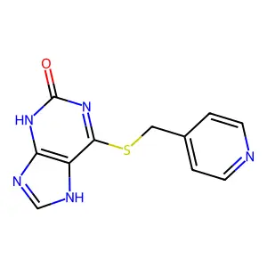 6-(4-pyridylmethylsulfanyl)-9H-purin-2-ol structure