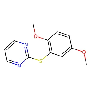 2-(2,5-Dimethoxyphenyl)sulfanylpyrimidine structure