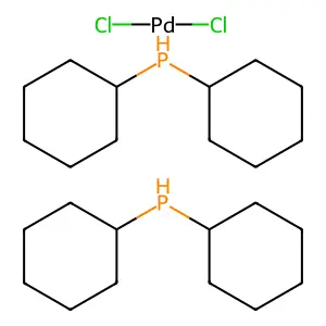 Dichloropalladium;bis(dicyclohexylphosphane) structure