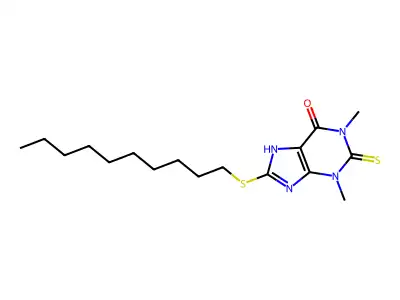 8-(Decylthio)-2-thiotheophylline structure