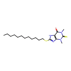 8-(Dodecylthio)-1,2,3,9-tetrahydro-1,3-dimethyl-2-thioxo-6H-purin-6-one structure