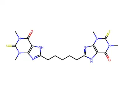 Theophylline, 8,8'-pentamethylenebis(2-thio- structure