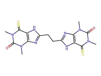 8-[2-(1,3-dimethyl-2-oxo-6-sulfanylidene-7H-purin-8-yl)ethyl structure