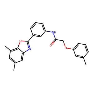N-[3-(5,7-dimethyl-1,3-benzoxazol-2-yl)phenyl]-2-(3-methylphenoxy)acetamide structure