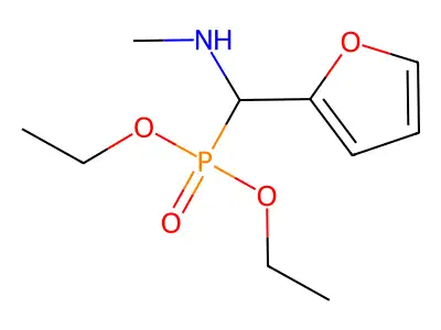 Phosphonic acid, [2-furanyl(methylamino)methyl]-, diethyl ester structure