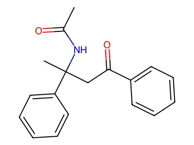 N-(4-oxo-2,4-diphenylbutan-2-yl)acetamide structure