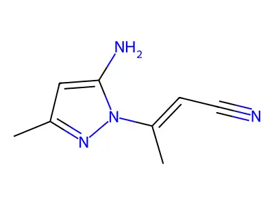 2-Butenenitrile, 3-(5-amino-3-methyl-1H-pyrazol-1-yl)- structure