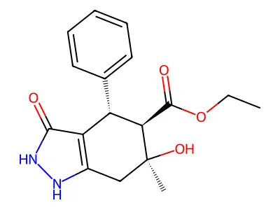 5-Carbethoxy-3,6-dihydroxy-6-methyl-4-phenyl-4,5,6,7-tetrahydro-2H-indazole structure