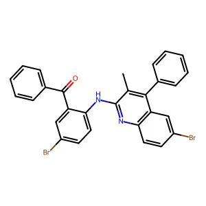 (5-BR-2-(6-Bromo-3-methyl-4-phenyl-quinolin-2-ylamino)-phenyl)-phenyl-methanone structure