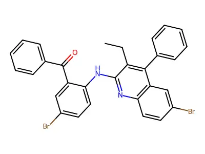 [5-Bromo-2-[(6-bromo-3-ethyl-4-phenyl-2-quinolinyl)amino]phenyl]phenylmethanone structure