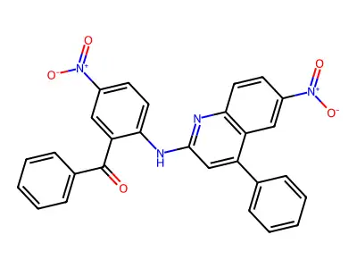 (5-Nitro-2-((6-nitro-4-phenylquinolin-2-yl)amino)phenyl)(phenyl)methanone structure
