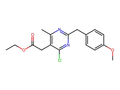 5-Pyrimidineacetic acid, 6-chloro-2-(4-methoxybenzyl)-4-methyl-, ethyl ester structure