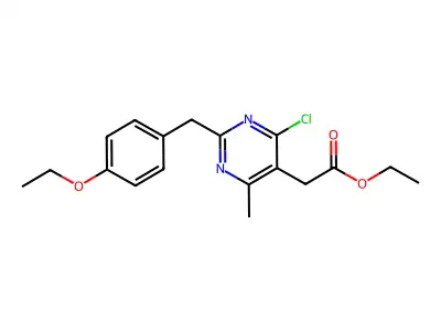5-Pyrimidineacetic acid, 6-chloro-2-(4-ethoxybenzyl)-4-methyl-, ethyl ester structure