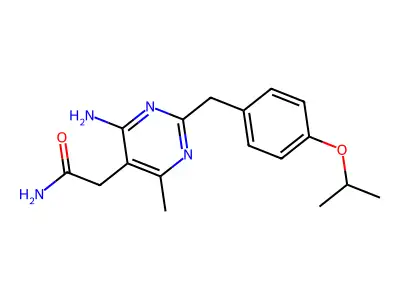 5-Pyrimidineacetamide, 6-amino-2-(p-isopropoxybenzyl)-4-methyl- structure