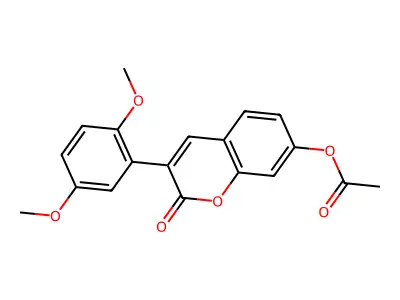3-(2,5-dimethoxyphenyl)-2-oxo-2H-chromen-7-yl acetate structure