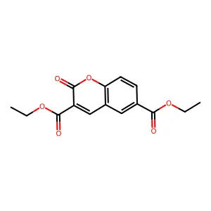 2H-1-Benzopyran-3,6-dicarboxylic acid, 2-oxo-, diethyl ester structure