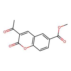2H-1-Benzopyran-6-carboxylic acid, 3-acetyl-2-oxo-, methyl ester structure