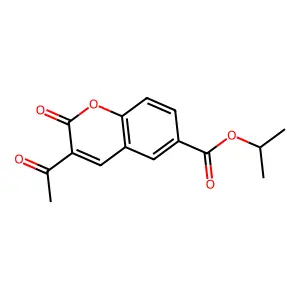 2H-1-Benzopyran-6-carboxylic acid, 3-acetyl-2-oxo-, isopropyl ester structure
