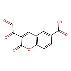2H-1-Benzopyran-6-carboxylic acid, 3-glyoxyloyl-2-oxo- structure