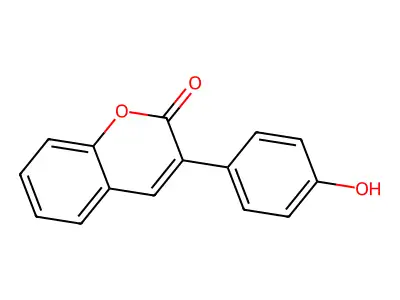 3-(4-hydroxyphenyl)-2H-chromen-2-one structure