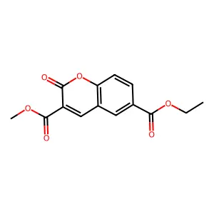 6-Ethyl 3-methyl 2-oxo-2H-1-benzopyran-3,6-dicarboxylate structure