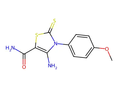 5-Thiazolecarboxamide, 2,3-dihydro-4-amino-3-(4-methoxyphenyl)-2-thioxo- structure