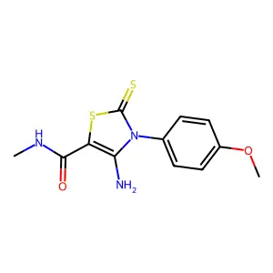 4-amino-3-(4-methoxyphenyl)-N-methyl-2-thioxo-2,3-dihydro-1,3-thiazole-5-carboxamide structure