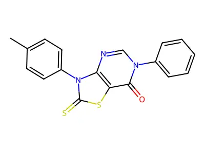 Thiazolo(4,5-d)pyrimidin-7(6H)-one, 2,3-dihydro-3-(4-methylphenyl)-6-phenyl-2-thioxo- structure