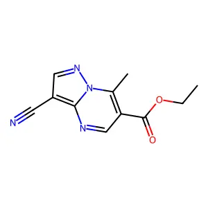 Ethyl 3-cyano-7-methylpyrazolo[1,5-a]pyrimidine-6-carboxylate structure