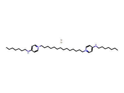 1,14-Bis(4-(heptylamino)-1-pyridinium)tetradecane dibromide structure