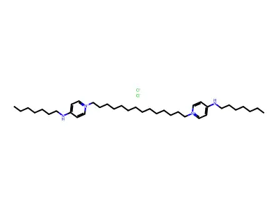 Pyridinium, 1,1'-(1,14-tetradecanediyl)bis(4-(heptylamino)-, dichloride structure