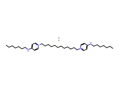 1,12-Bis(4-(heptylamino)-1-pyridinium)dodecane dibromide structure