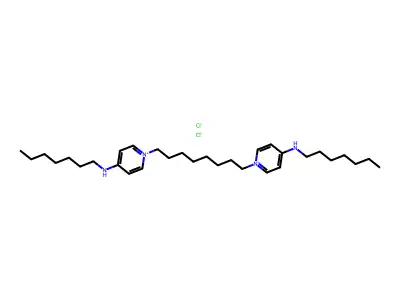 Pyridinium, 1,1'-(1,8-octanediyl)bis(4-(heptylamino)-, dichloride structure