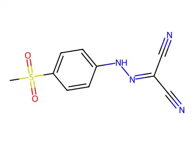 Propanedinitrile, ((4-(methylsulfonyl)phenyl)hydrazono)- structure
