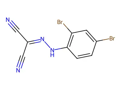 Propanedinitrile, ((2,4-dibromophenyl)hydrazono)- structure